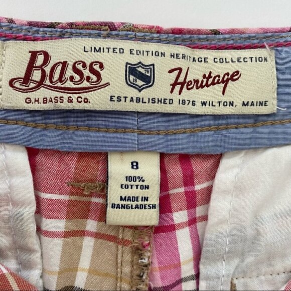 Bass Bermuda shorts, high waisted,  💯 cotton plaid - Picture 6 of 7